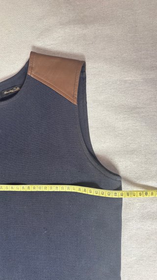 Vestido Massimo Dutti Negro con Detalles Marrones