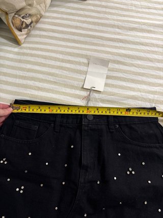 Falda mini Scalpers negra con pedrería