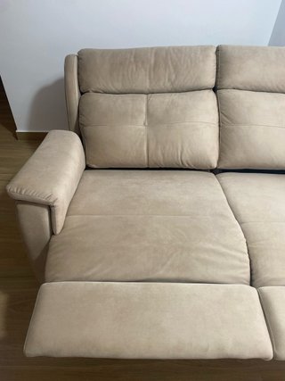 Sofá reclinable 3 plazas beige