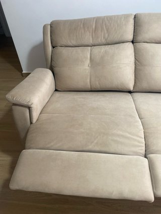 Sofá reclinable 3 plazas beige