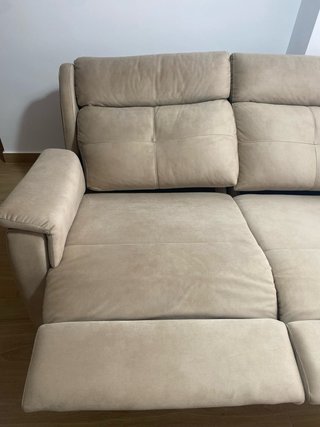 Sofá reclinable 3 plazas beige