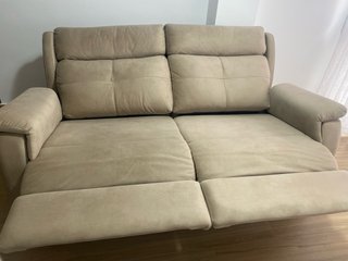Sofá reclinable 3 plazas beige