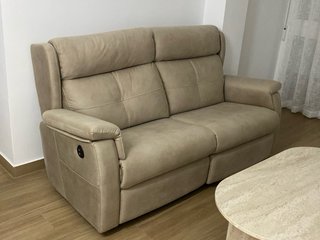 Sofá reclinable 3 plazas beige