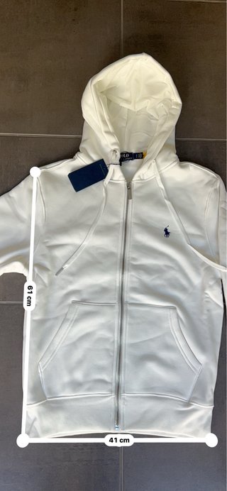 Sudadera Ralph Lauren Cremallera Blanca