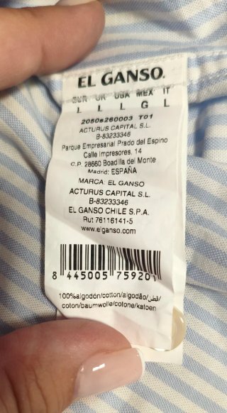 El Ganso. Camisa Maggie Raya Yale