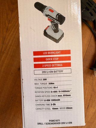 Taladro Atornillador Powerplus 20V Li-Ion
