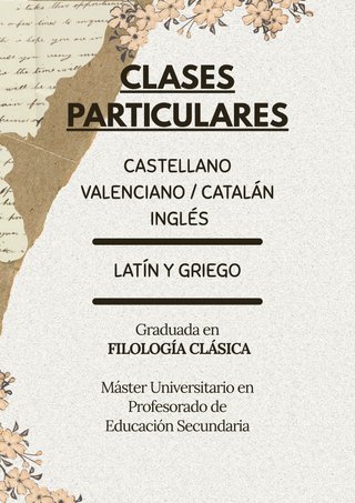 Clases particulares de Latín y Griego. Profesora.