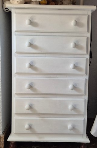 Cómoda de pino macizo blanca