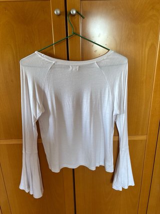 Camiseta blanca manga larga acampanada Talla S