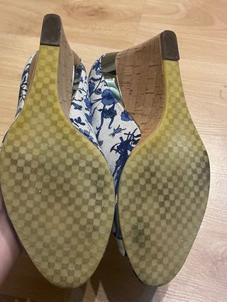 Cuñas Gucci Flores Azul Blanco