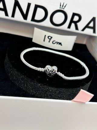 Pulsera Pandora Corazón Familia Caja Original 19cm