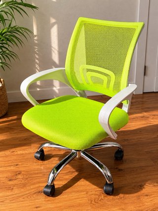 Silla Oficina Ergonómica Verde con Ruedas