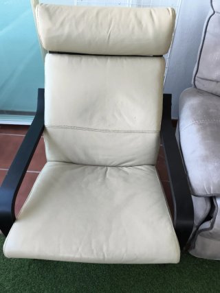 Cojín sillón Pongo Ikea Beige Cuero