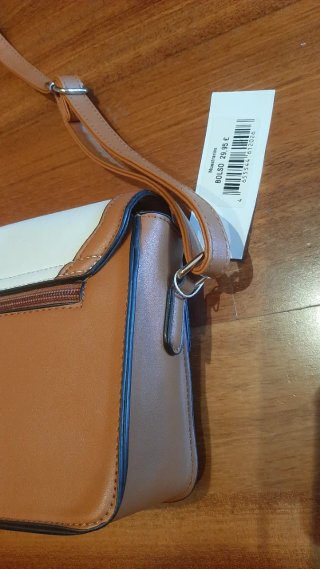 Bolso de mujer marrón y blanco