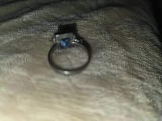 Anillo Plata Antigua con piedra nat.de Aguamarina