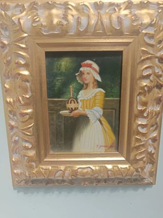 Dipinti con cornice lavorata oro