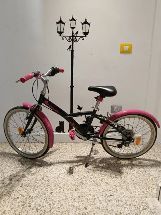 Bicicleta Niña Rosa y Negra