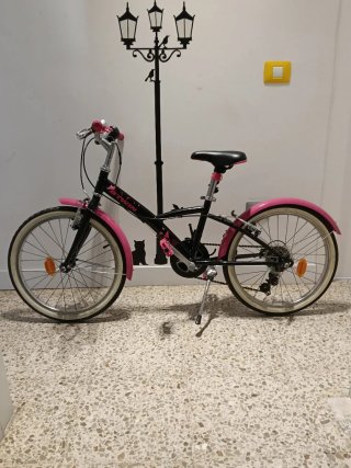 Bicicleta Niña Rosa y Negra
