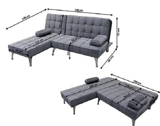 Sofá chaise longue modular gris