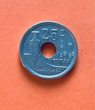 Moneta 25 Pesetas Melilla 1497-1997