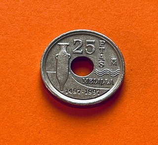 Moneta 25 Pesetas Melilla 1497-1997