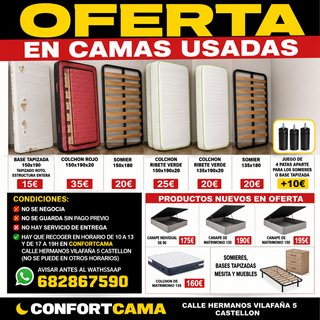 OFERTA CAMAS USADAS: Somieres y Colchones