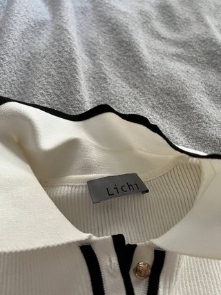 Polo Lichi Mujer Blanco y Negro