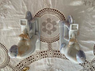 2 Pisapapeles Porcelana Hombre Bicicleta