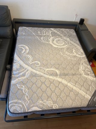Sofá cama 4 plazas negro piel