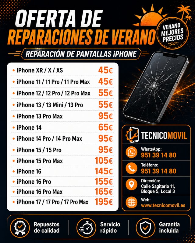 Reparación Pantalla iPhone desde 45€