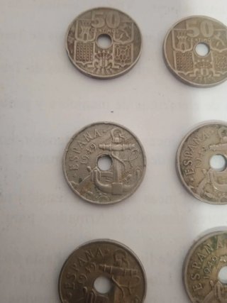 Colección 6 monedas 50 céntimos España 1949