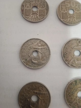Colección 6 monedas 50 céntimos España 1949