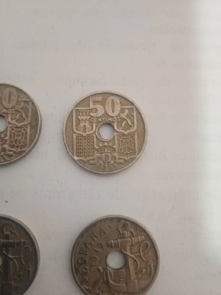Colección 6 monedas 50 céntimos España 1949