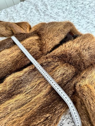 Abrigo vintage piel natural pelo largo