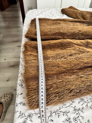 Abrigo vintage piel natural pelo largo