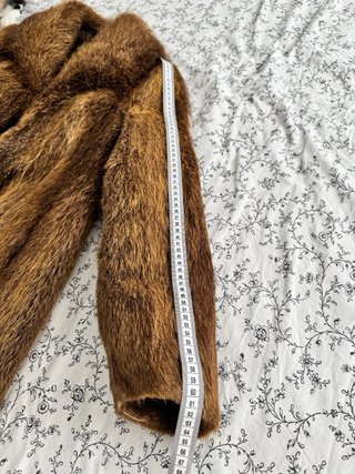 Abrigo vintage piel natural pelo largo