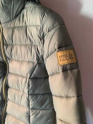 Abrigo plumas Polo Club verde kaki talla S — nuevo