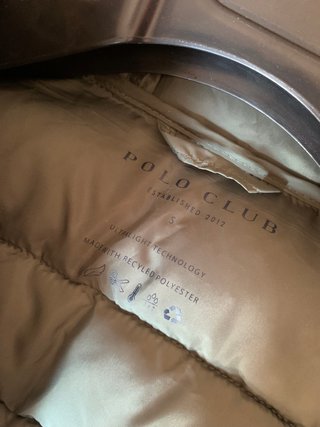 Abrigo plumas Polo Club verde kaki talla S — nuevo