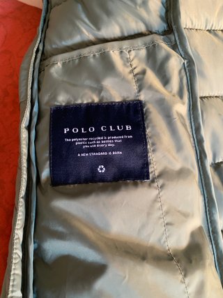 Abrigo plumas Polo Club verde kaki talla S — nuevo