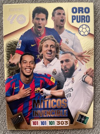 Cromos Fútbol Míticos Invencible Oro Puro