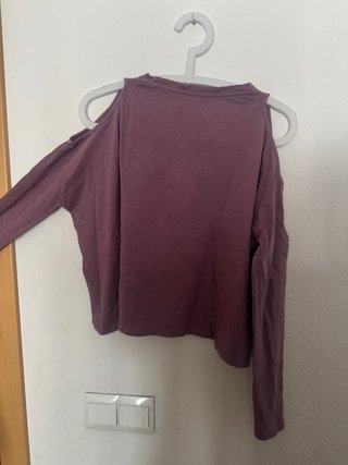 Camiseta Brownie hombros descubiertos morada S