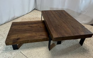 Conjunto 2 mesas centro madera rústica