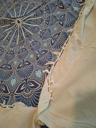Copridivano Mandala Blu Beige Tessuto