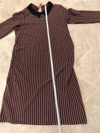 Vestido recto estampado cuello Peter Pan