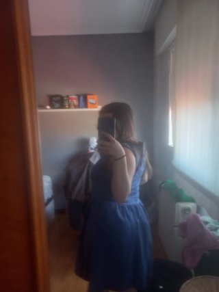 Vestido azul verano con encaje