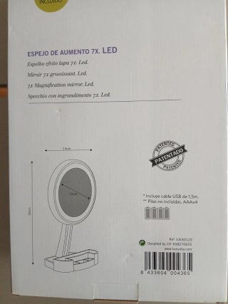 Espejo de aumento con luz y organizador