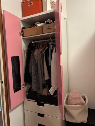 Cama alta infantil Ikea + armario