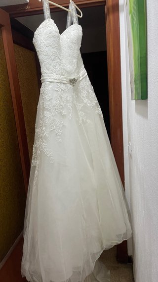 Vestido de Novia Blanco Encaje y Pedrería