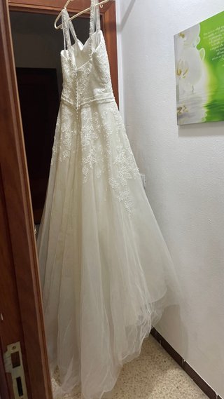 Vestido de Novia Blanco Encaje y Pedrería