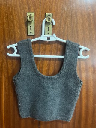 Top Zara Gris Mujer Talla S